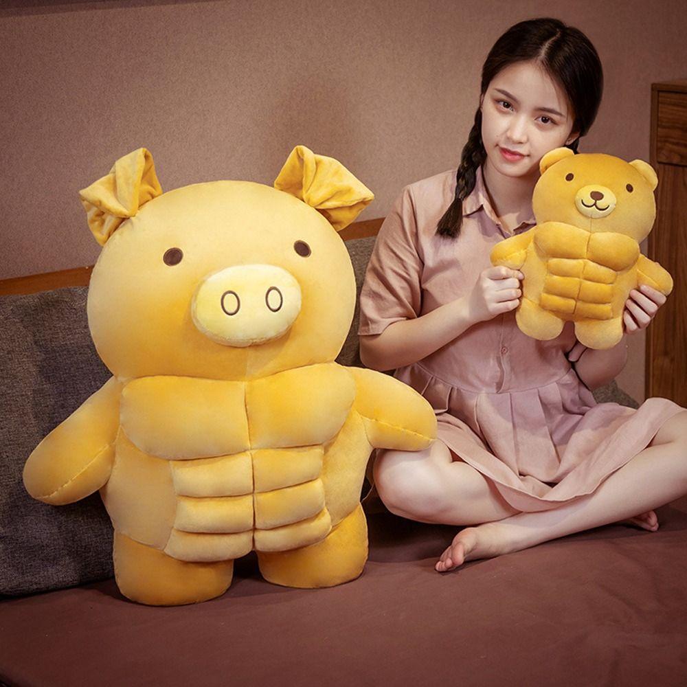 Animal Toy Stuffed Toy Muscle Bear Doll Muscle Pig Doll Muscle Animal Plush Toys Muscle Lion Doll