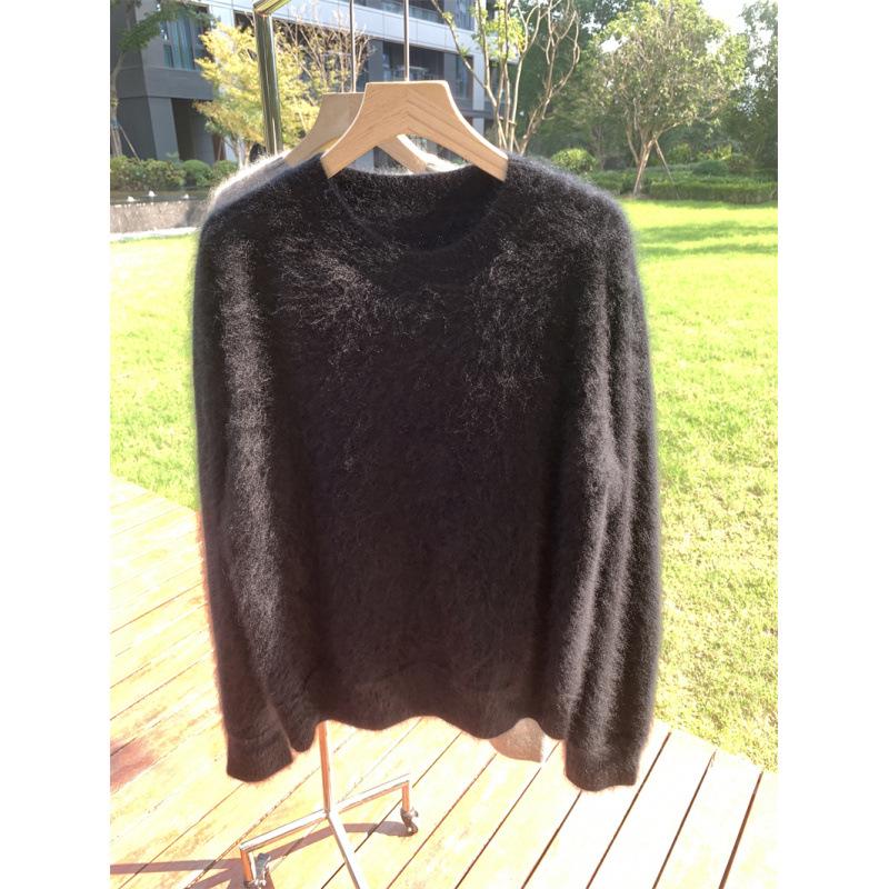 Women's Thick Mink-Like Plush Sweater - Cozy Autumn/Winter Knitted Pullover