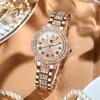 OLEVS Üst Marka Lüks Zarif Rose Gold Kol Saatleri Kadınlar İçin Moda Saatler Elmaslı Saat Reloj Mujer