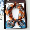 SpringSummer Orange Imitation Silk Neckerchief Outdoor Decoration Wraps For Women 70*70Cm Cashew Print Square Scarf
