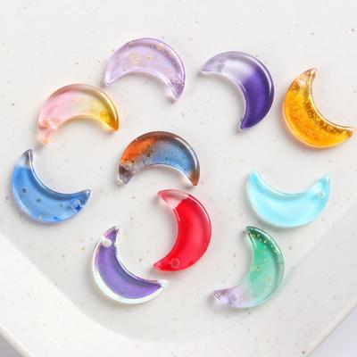 Glass Symphony Moon Small Pendant Crescent Moon Bead Bracelet Pendant Diy Bracelet Necklace Pendant Loose Bead Jewelry Accessories