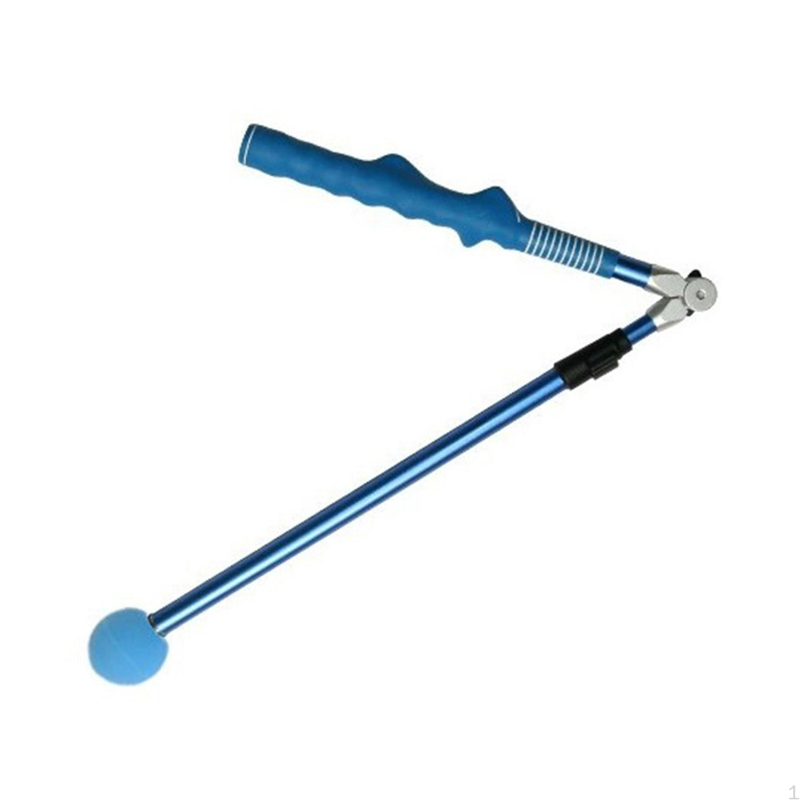

Golf Swing Trainer Telescopic Training Aid 31inch Foldable Warm up Stick Blue Grip and Rod