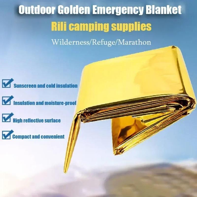Notfall Thermoponcho Decke Leicht Faltbar Wasserabweisend Winddicht Sonnenschutz Wiederverwendbar Erste Hilfe Campingmatte Unterlage Überzug
