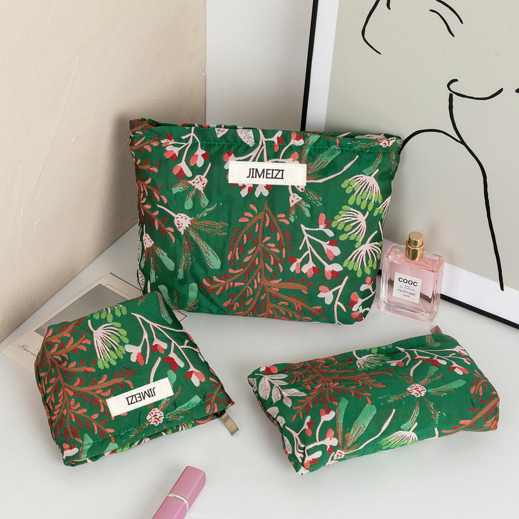 Mushroom Embroidered Makeup Bag With Zipper For Travel And Daily Use
