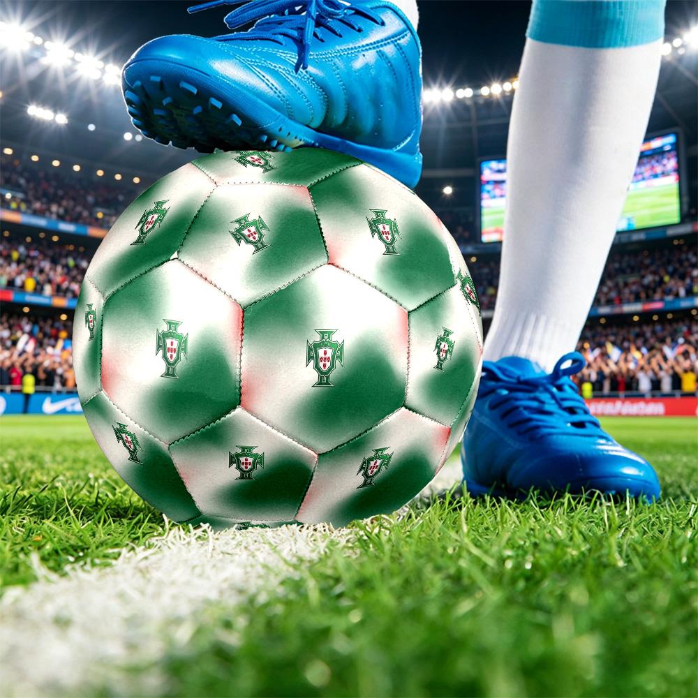 Portugal Football Printed Size 5 Soccer Ball Wear Resistant Standard Adult Training Football Fan Gift for Indoor Outdoor Match Sports