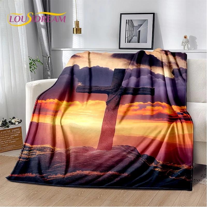 3D Pray Holy Bible Cross Jesus Soft Flannel Blanket for Bed Bedroom Sofa Picnic,Throw Blanket for Cover Outdoor Leisure Nap Gift