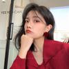 New Fashionable Flocked Earrings, Silver Needle Bow Earrings, High-end Feeling, Niche Red Earrings
