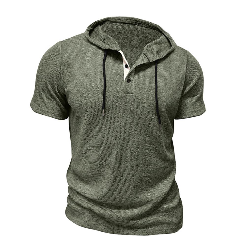 Men'S T-Shirt Street Casual Short Sleeved Top Hoodie