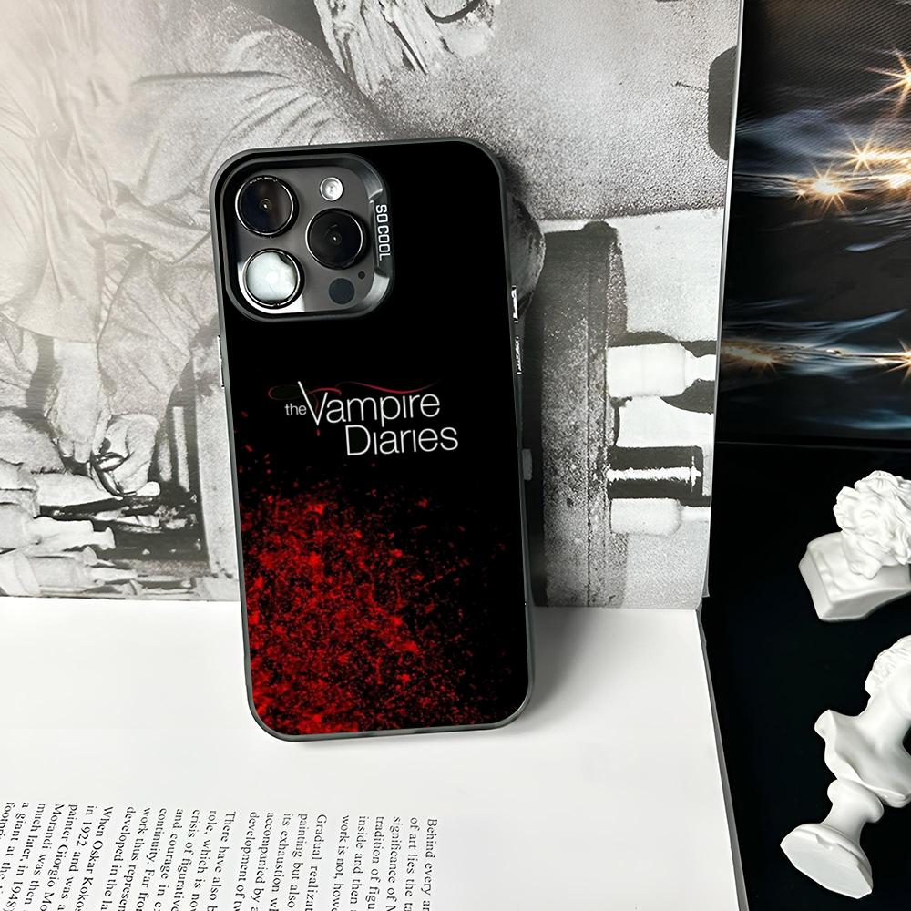 Custodia per Telefono The Vampire Diaries Colore Argento Opaco Per IPhone 16 17 15 14 13 12 11 Pro Max Plus XS X Antiurto Cover Rigida