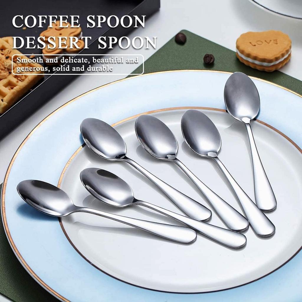 Kyraton 5.5" Mini Coffee Spoons - Stainless Steel, Set of 6 for Parties & Weddings