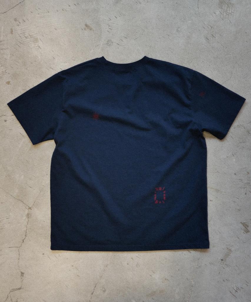 SLOWACID Washed Stamp Short Sleeve T-Shirt [Navy]