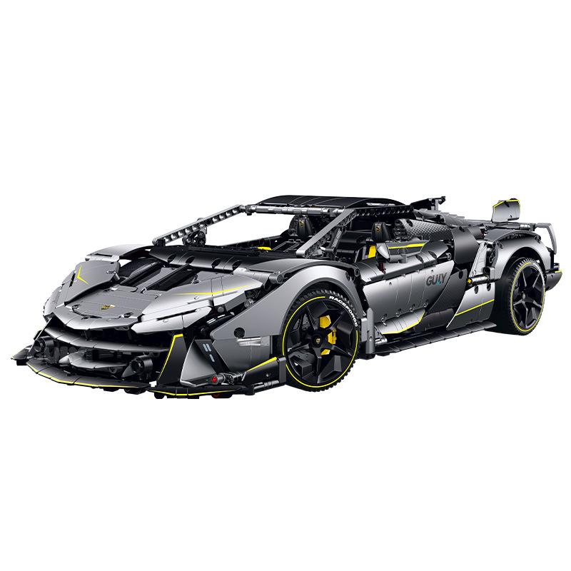 1:8 Lamborghini Electroplated Remote Control Sports Car - High Difficulty Assembly Building Blocks Compatible with Lego
