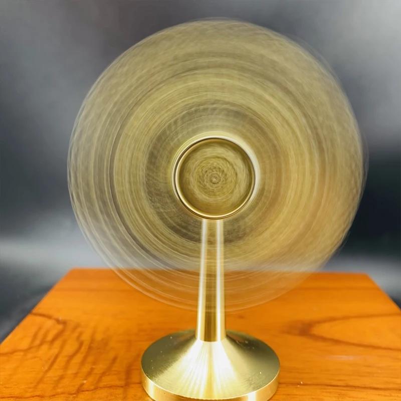Chinese Fengshui Statues Good Luck Ornaments Golden Bullion Yuanbao Windmill Copper Miniature Wealth Living Room Office Decor
