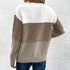 Women Spring Autumn Sweaters O-neck Stripe Knitted Fashion Long Sleeve Casual Color Collision Short Tops Korean Style Top
