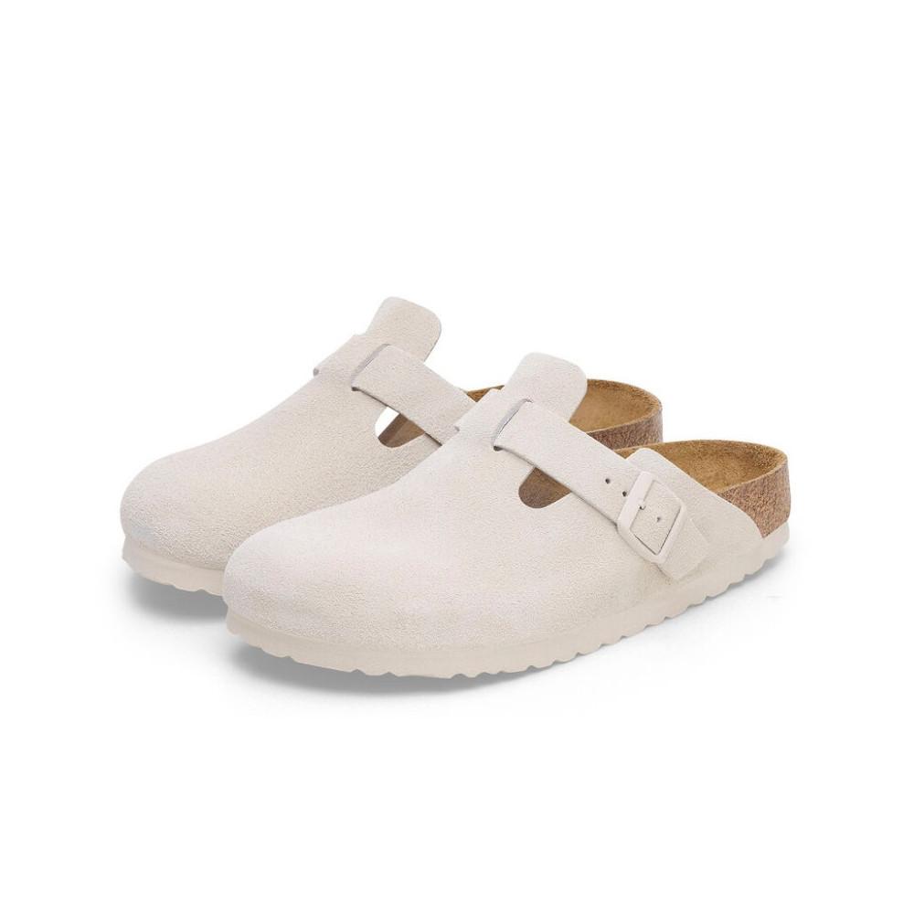 Birkenstock Boston Antique White Suede