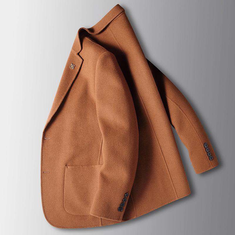 Autumn and Winter Pure Handmade Wool Single West Youth Solid Color Business Double-sided Woolen Suit Jacket