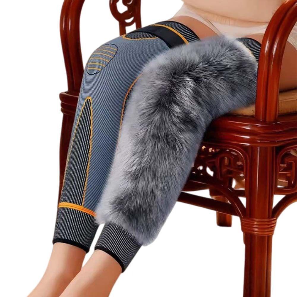 Imitation Otter Rabbit Hair Plush Thick Knee Protector Thermal Leg Warmers  Injury Recovery