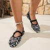 Fashion Sequin Cloth Sole and Heel Single Shoes Fall New Round Toe Shallow Mouth One-band Soft Sole Non-slip Low-top Shoes