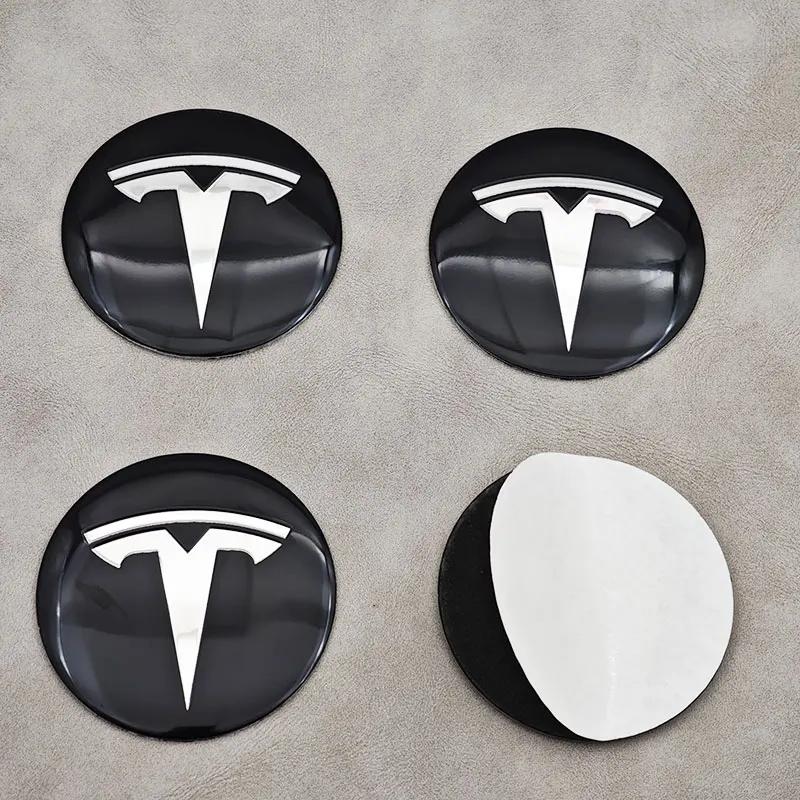 Car Sticker 2025 New Tesla 4pcs 56mm Tesla Cap Hub Center Cap Logo High Quality Sticker for Tesla Model 3 Y S X Personalized Car