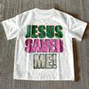 Jesus Saved Me printed Womens Tshirt Retro Casual Round Neck Casual Fashion Style Y2K  Graphic T Shirts
