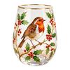 Morning Glass Tea Cup, Hummingbird Flower Pattern Tumbler with Gold Rim, Nature Themed Glassware for Tea Coffee Juice Wine Hot Cold Drinks Gift