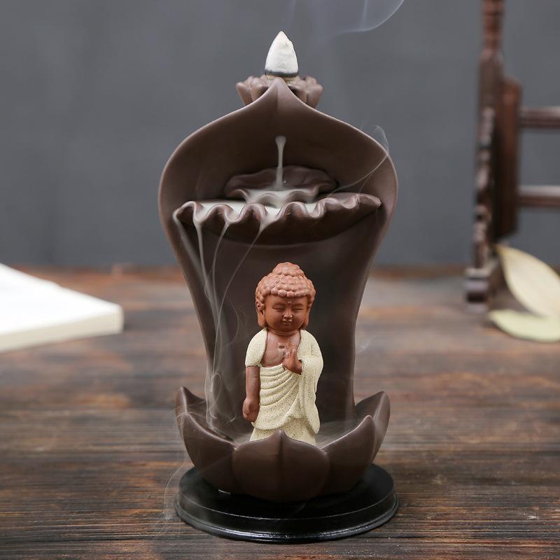 

Chinese-style feng shui purple clay reverse-flow incense burner decoration, aroma diffuser, indoor reverse-flow incense burner,