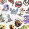 50PCS Halloween PET Stickers Holiday Horror Pumpkin Skull Eyeballs Transparent Luggage Graffiti Sticker Label Diary Stationery