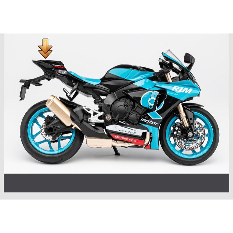 1/12 Yamaha YZF-R1M Alloy Die Cast Motorcycle Model Toy Vehicle Collection Sound and Light Off Road Autocycle Toys Car