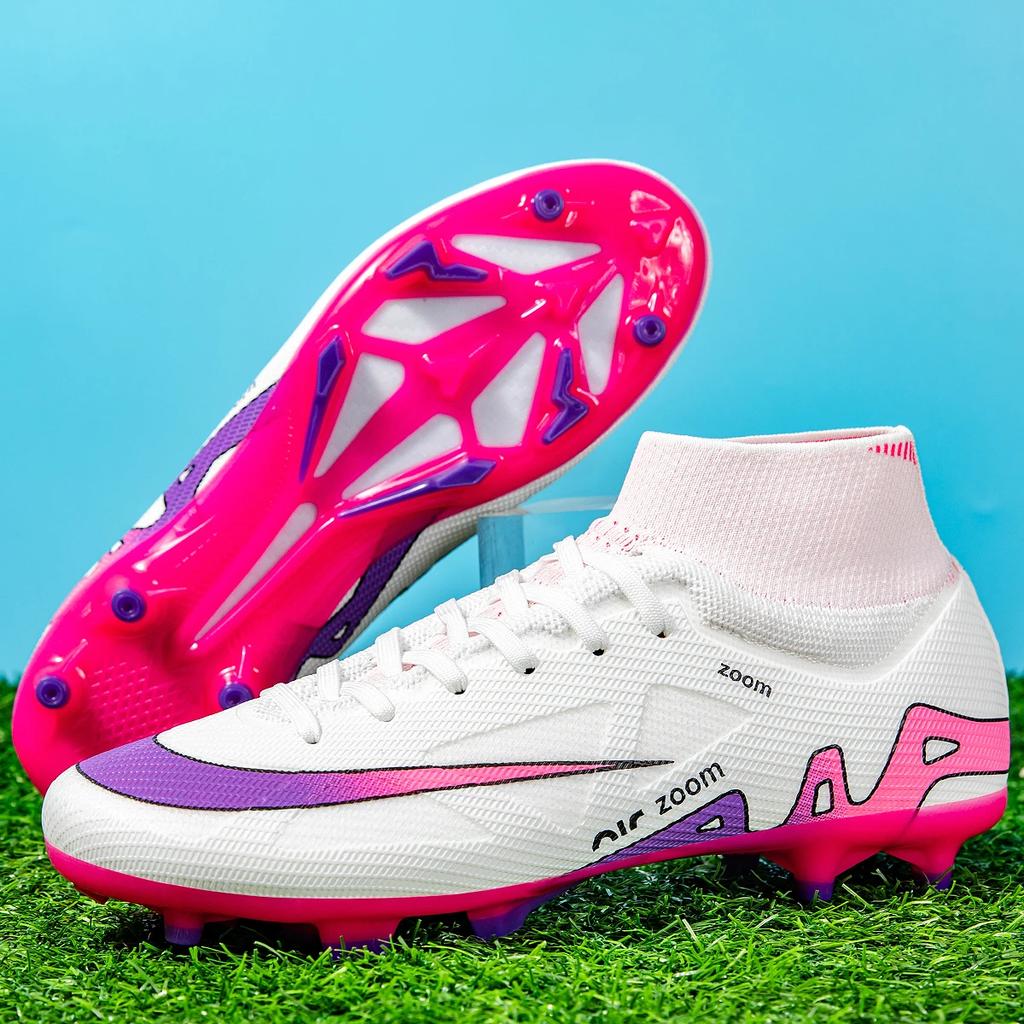New Men High-top Football Boots Grass Cleats Non-Slip Soccer Shoes Futsal Sneakers High-quality Match Indoor -selling Outdoor