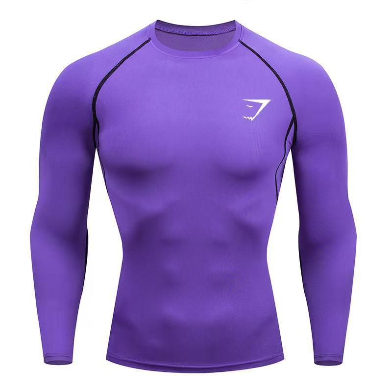 

2025 Shark Print High Elasticity Long Sleeve Compression Top XXX-Large