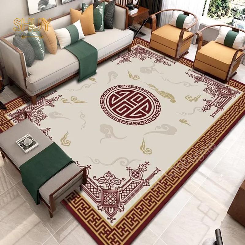 Vintage Neo Chinese Carpet 180x280cm Luxury Felt Rug Non-slip Living Room Decoration Aesthetic High Quality