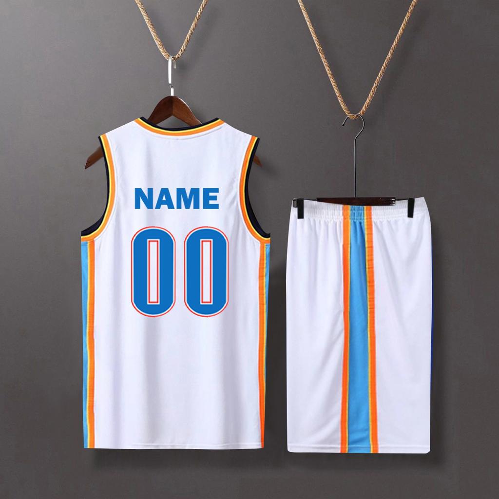 Basketball Name/NumberCustom Clothes Kids Basketball Suit Classic Tops + Pants Basketball Jerseys Suit Set