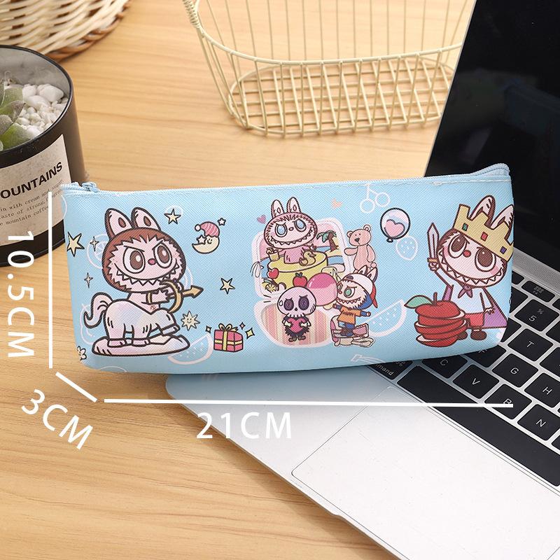 New Cartoon Children's Pencil Bag Pu Double-sided Full-printed Stationery Bag Large-capacity Student Storage Bag