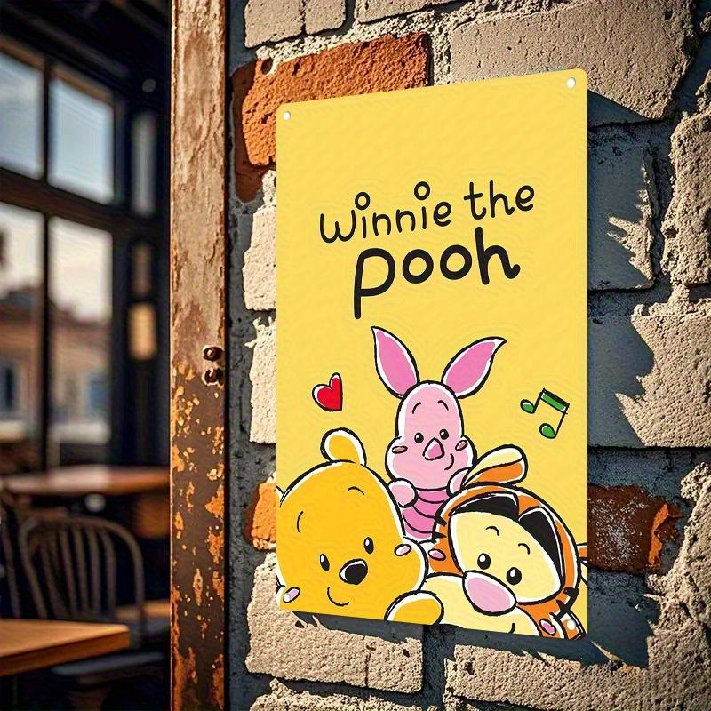 Disney Winnie the Pooh Metal Wall Art - 20.32x30.48 Cm, Vibrant Cartoon Decor Featuring Tigger, Piglet, Eeyore & More, Durable M