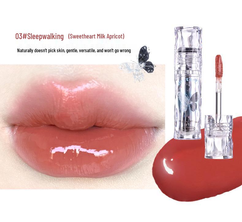 FLORTTE Girls' Dormitory Watery Light Lip Lacquer - So Beautifully Amelia: Transfer-resistant Mirror Gloss