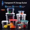 Transparent Plastic Square Storage Bucket with Lid