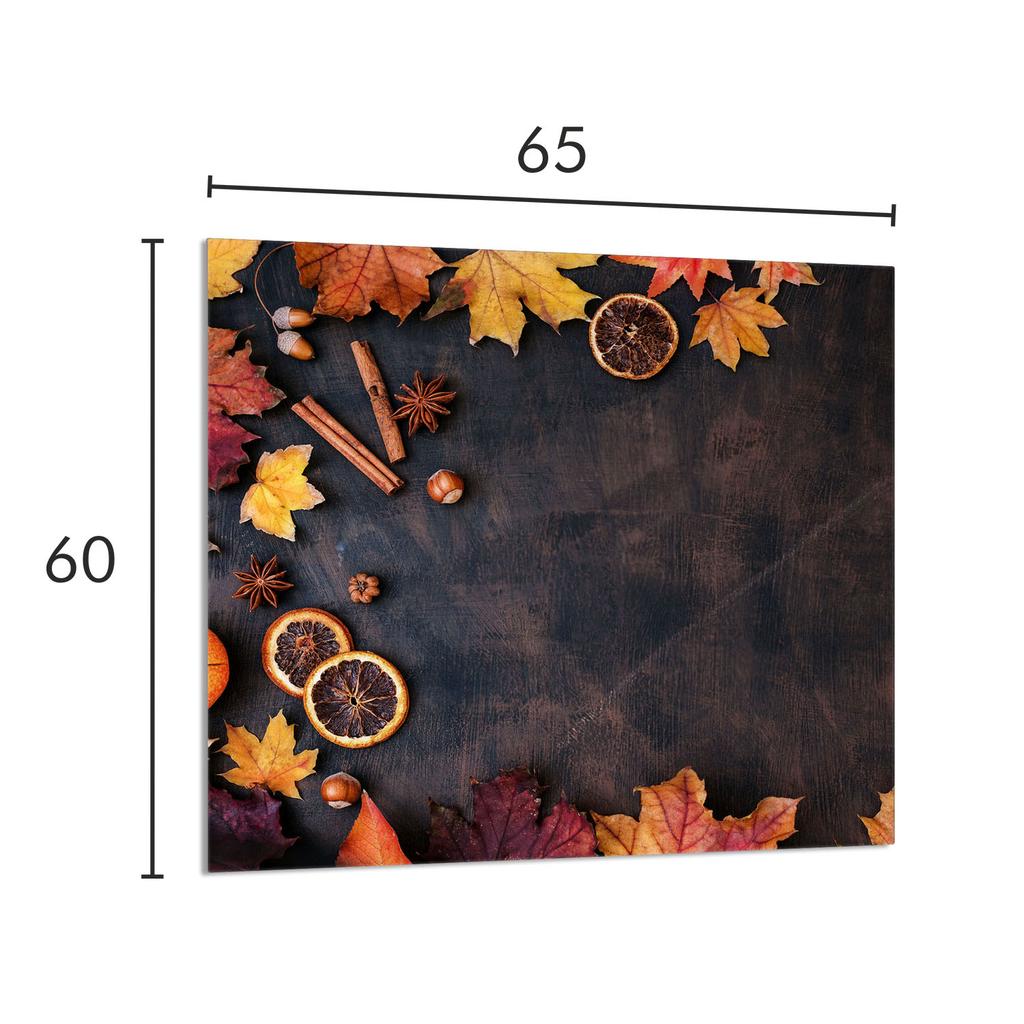 PANEL SZKLANY DO KUCHNI 65x60 Liście
