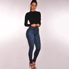 Dámské elastické džíny Jeggings kalhoty s vysokým pasem Skinny Denim Pants Plus Size