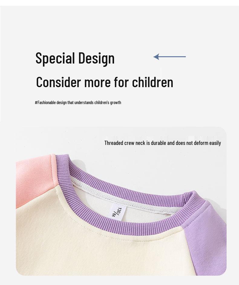 Mädchen Raglanärmel Rundhals Sweatshirt - Modisches Herbst/Winter Freizeit-Oberteil