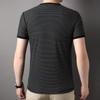 Mode Sommer Herren Kurzarm T-Shirt Gestreift Locker Übergröße Jugend Halbarm Herrenbekleidung Unterhemd