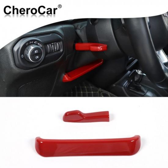 Abdeckung Zierleiste Höhenverstellung Lenkrad für Jeep Wrangler JL & JT 2018+ Rot