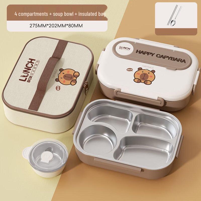 ZISIZ 304 Stainless Steel Divided Lunch Box Set