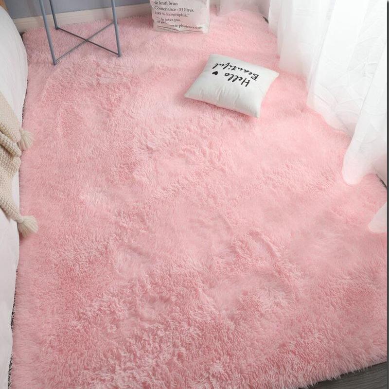 Dywan Shag do Salonu Jedwab Wełna Dywan Dom Sypialnia Łóżko Mata na Całą Podłogę Nordycka Sofa Mata Antypoślizgowa Prosty Styl Pluszowa Poduszka
