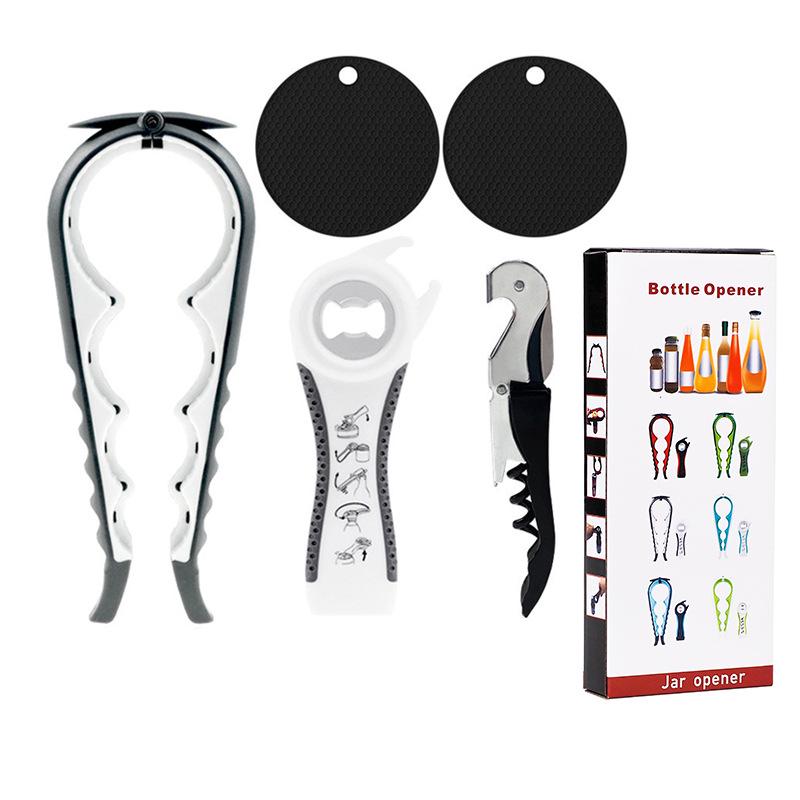 Multi-Tool Kitchen Set: Can Opener, 5-in-1 Beer Opener, 4-in-1 Bottle Opener, Twist-Off Lid Opener