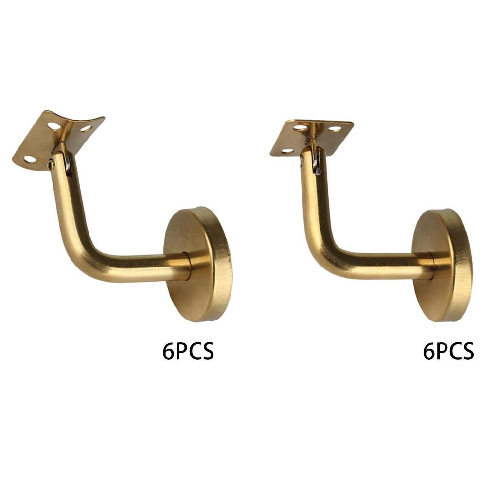 6x Stair Hand Rail Brackets,Banister Support Stairways Handrail Support Bracket Hardware for Hand Railing, Office, Guardrail