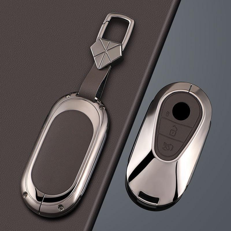 Mercedes Key Case for C-Class, S-Class, GLC, and Maybach - Suitable for Men and Women, Metal Key Shell for C200L, GLC300, C260L