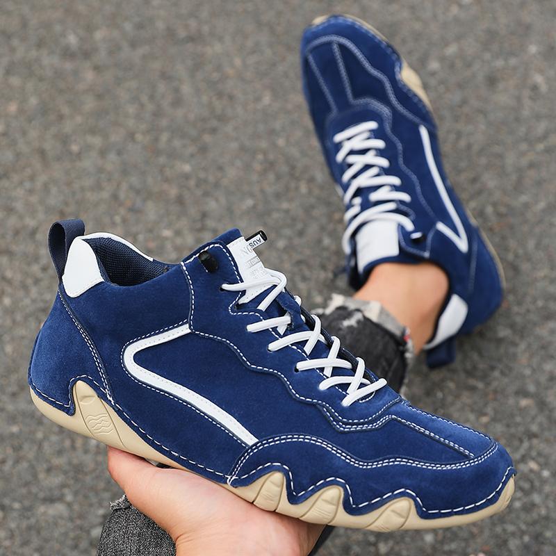 New Fashion Sneakers Men Hand-stitching Leather Casual Shoe Design Platform Loafers Breathable Flats Men Shoe Driving Size 39-46