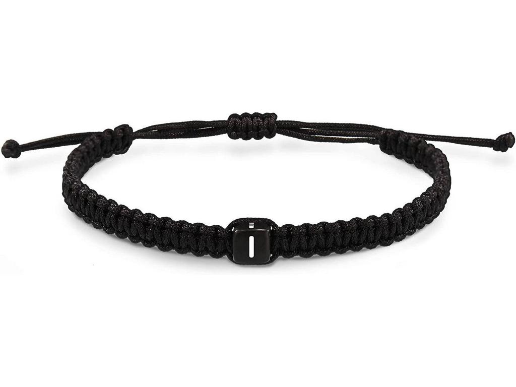 Acrylic Initial Letter Adjustable Woven Bracelet for Couples