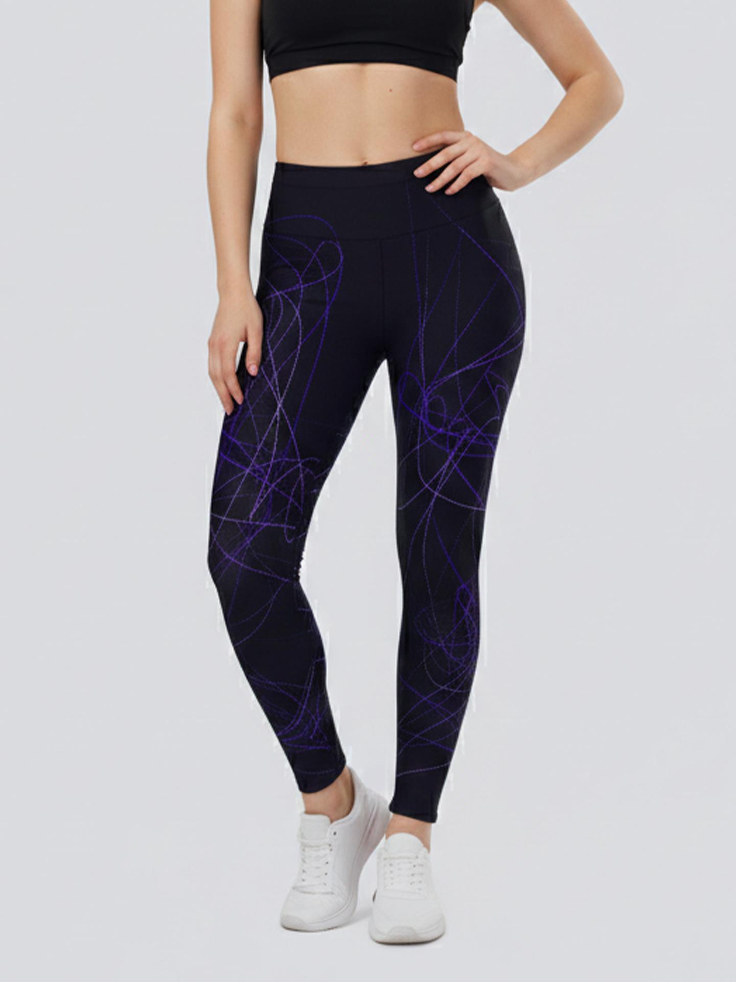 High-Elasticity Women s Digital Print Yoga Leggings - Spring/Summer Cropped Casual Pants L