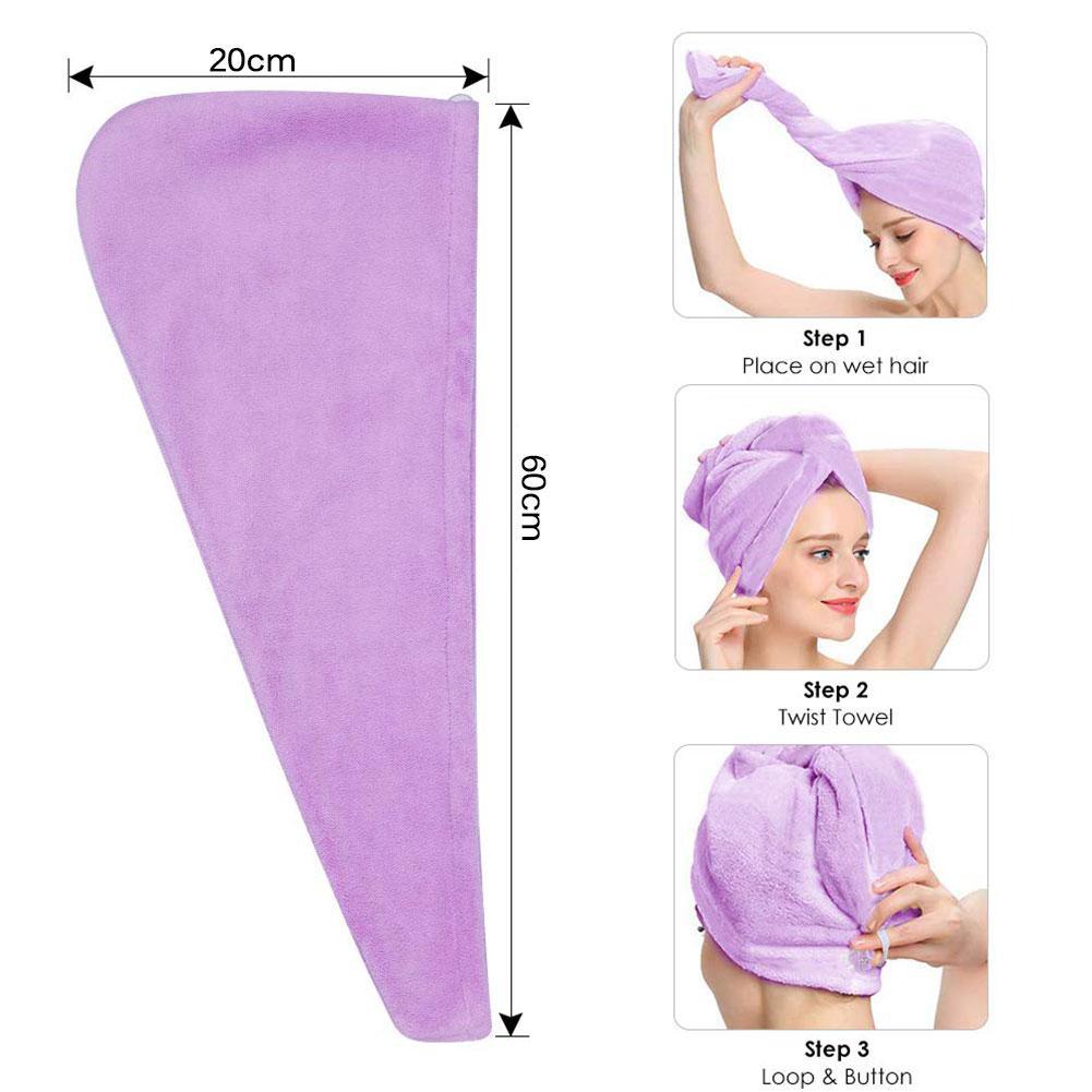 Buy 1PC Microfiber Hair Fast Dring Towel Bath Wrap Hat Turban Lady Household Bath Tool at